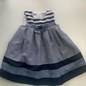 Bonnie Jean Navy and White Striped Dress